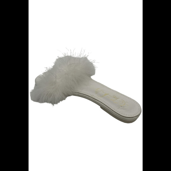 Rya Collection Women's Feather Leather Slipper Sandals Ivory - - Picture 3 of 3